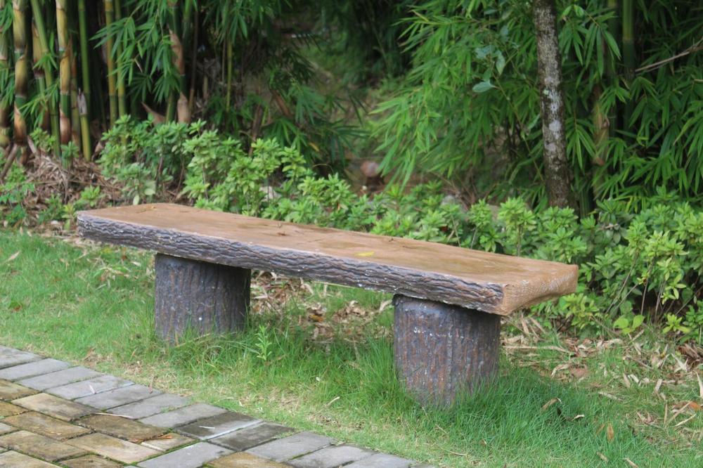 水泥仿木桌凳椅9